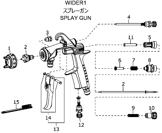 アネストIwata スプレーガン部品 W100用 空気量調節装置の通販