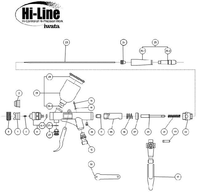 Hi-Lineシリーズ(HP-TH) アネストIwata社 エアーブラシパーツ検索